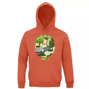 Sweatshirt mit Kapuze – Motiv "Eichhoernchenseil" – Farbe "Burnt Orange" (403)