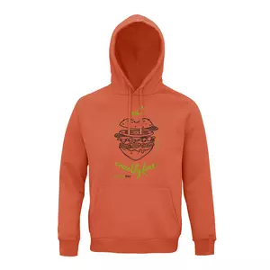 Sweatshirt mit Kapuze – Motiv Eat Crueltyfree – Farbe "Orange" (403)