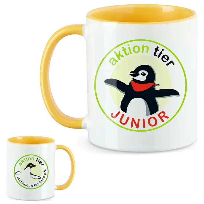aktion tier Tasse – Motiv "Juniorclub" – Farbe: "Goldgelb" aktion tier Tasse – Motiv "Juniorclub" – Farbe: "Goldgelb"