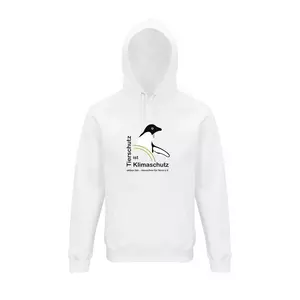Sweatshirt mit Kapuze – Motiv "Tierschutz ist Klimaschutz" – Farbe "White" (102)