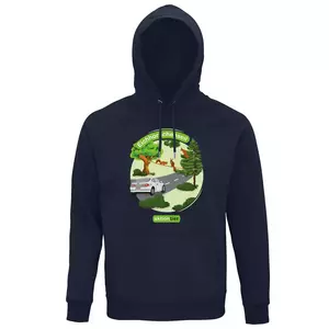 Sweatshirt mit Kapuze – Motiv "Eichhoernchenseil" – Farbe "French Navy" (319)