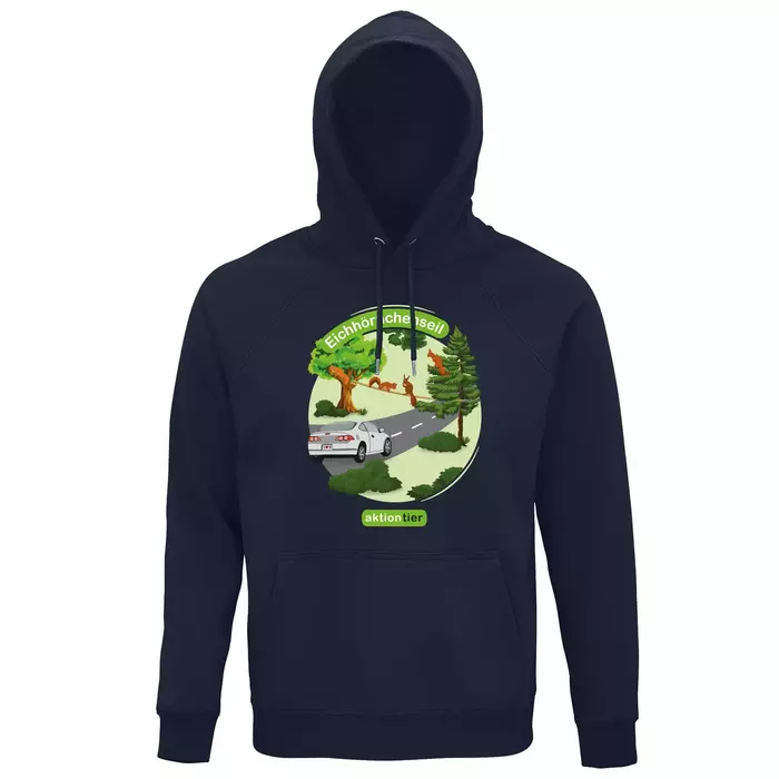 Sweatshirt mit Kapuze – Motiv "Eichhoernchenseil" – Farbe "French Navy" (319) Sweatshirt mit Kapuze – Motiv "Eichhoernchenseil" – Farbe "French Navy" (319)