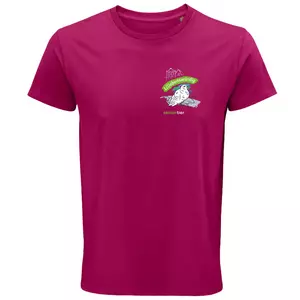 Herren Rundhals T-Shirt – Motiv "Taube" – Farbe: "fuchsia-140"
