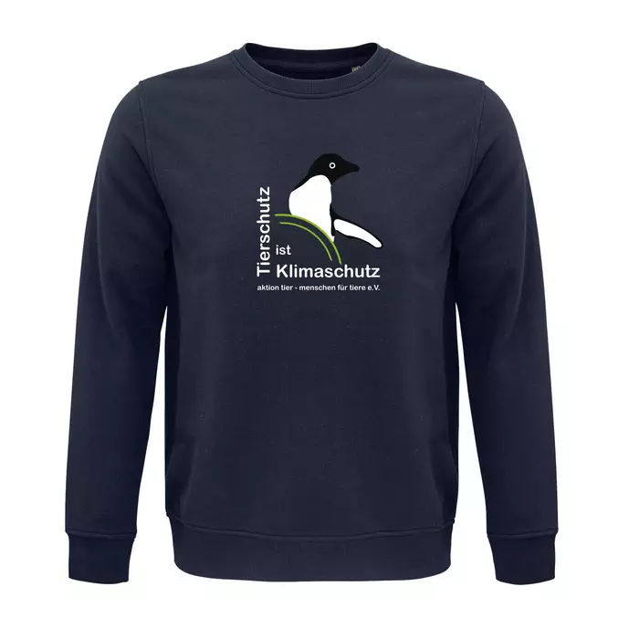 Sweatshirt Rundhals – Motiv "Tierschutz ist Klimaschutz" – Farbe "French Navy" (319) 
