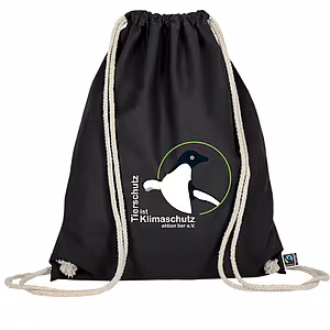 Turnbeutel – Motiv: "Tierschutz ist Klimaschutz" – Farbe: "Schwarz"